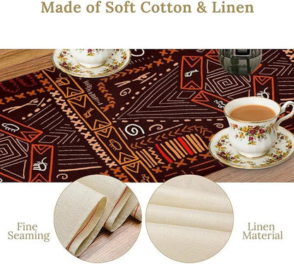 African Table Runner, African Aboriginal Ethnic Tribal Table Runner for Dining Kitchen Farmhouse Party Coffee Home 13x36in