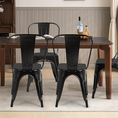 FDW | Metal Dining Chairs | Set of 4 - Image 2