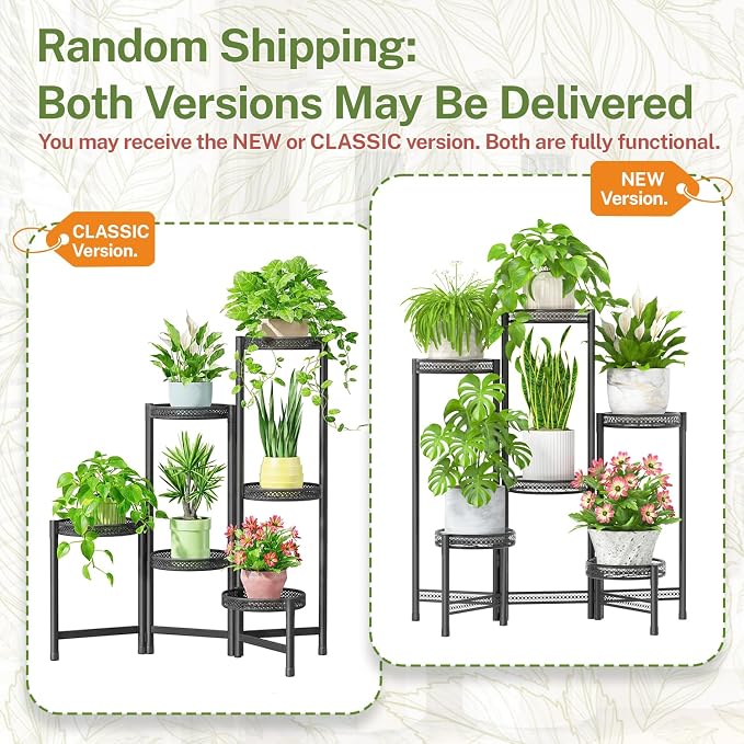 iDavosic.ly Plant Stand Indoor Outdoor, 6 Tier Iron Corner Shelf, Folding Multi - Image 2