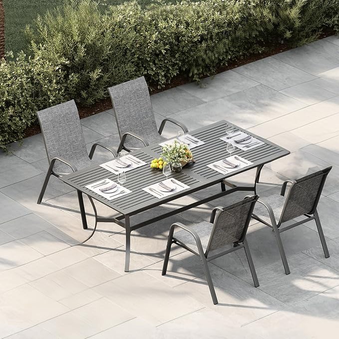 Garvee Patio Chairs Set of 4, Stackable Chairs - Image 2
