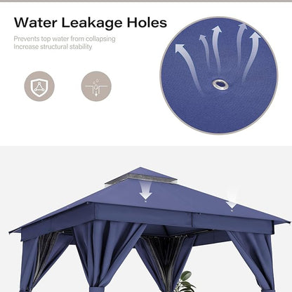 8'x8' Outdoor Gazebo, Metal Frame Heavy Duty Patio Canopy Tent Shelter - Image 6