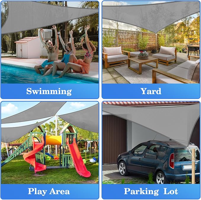 HappyTrends Sun Shades Outdoor Patio, Shade Sail UV Protection Beach Canopy | - Image 7