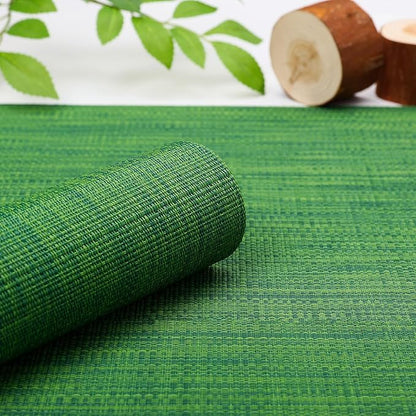 Myir JUN Table Runner, Vinyl Table Runner Indoor 72 Inch Long Arbitrarily Cropped Runner for Table Heatproof for Home Party (Dark Green, 15 x 72 inch)