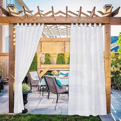 NICETOWN 2 Panels Patio Curtains Outdoor Waterproof, Sticky Tab Top Porch Decor by NICETOWN