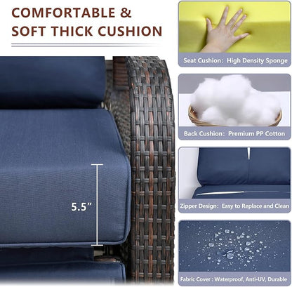 Outdoor Recliner, Aluminum Frame Patio Chaise Lounge Chairs - Image 4