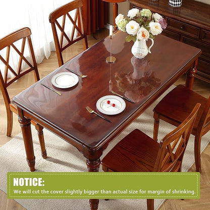 OstepDecor Clear Table Protector 30 x 30 Inch, 2mm Thick Plastic Table Cover, Waterproof PVC Clear Table Cover Protector, Desk Protector Mat, Writing Desk Pad for Desktop, Coffee & Dining Room Table