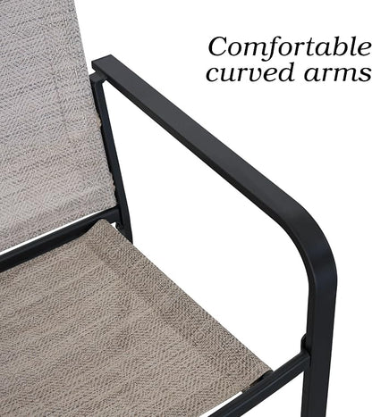 Anmutig Stackable Outdoor Dining Chairs Set of 4, Textilene Fabric, Breathable - Image 5