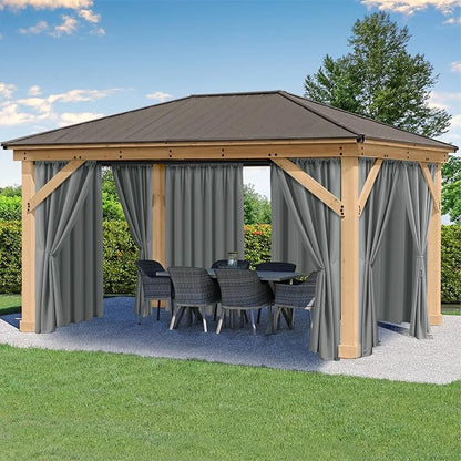 Outdoor Curtains for Patio Waterproof Rod Pocket 6 Pcs 54x84 Inch Grey | by HolidayIdeas