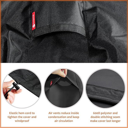 SheeChung Fire Pit Cover for Solo Stove Bonfire Outdoor Smokeless Firepit-Small Round Waterproof 600D Polyester Shelter,Air Vent,Anti-UV&Tear Resistant-Fits for 16”-22” Gas Fire Pit Table (22"Dx16"H)