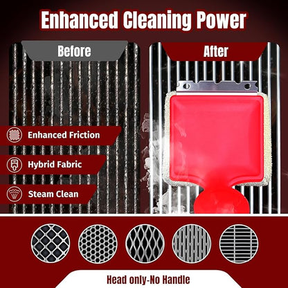 SHINESTAR Grilling Brush Bristle Free Replacement Head (No Handle) – BBQ Cleaning Head for Cast Iron & Stainless Steel Grates, Compatible with Outdoor Grill Brush, Red