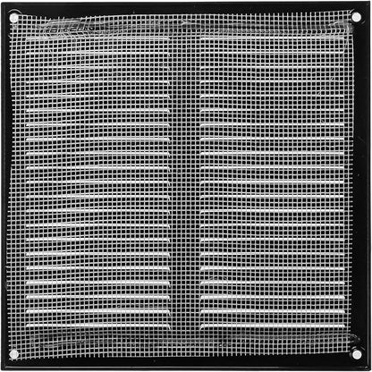 Repa Market 8x8 Inch Air Vent Cover/Black Galvanized Steel Louvered Grill Cover with Mesh Screen/Wall or Ceiling Vent/Durable Flush Mount HVAC Register for Indoor and Outdoor Ventilation