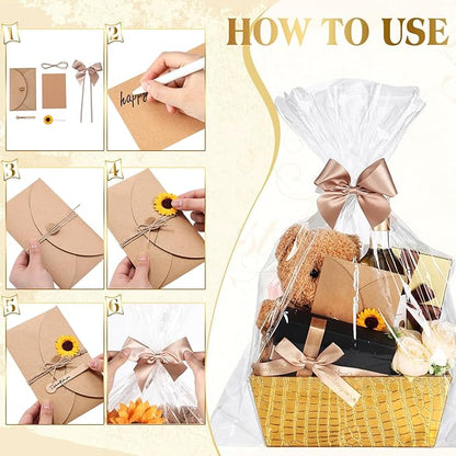 Wonderjune 20 Pcs Valentines Day Gift Baskets Empty To Fill Baskets For Gifts Empty With Gift Bag Bow Valentines Gifts Storage Basket Bulk for Wedding Party Wrapping(Gold)
