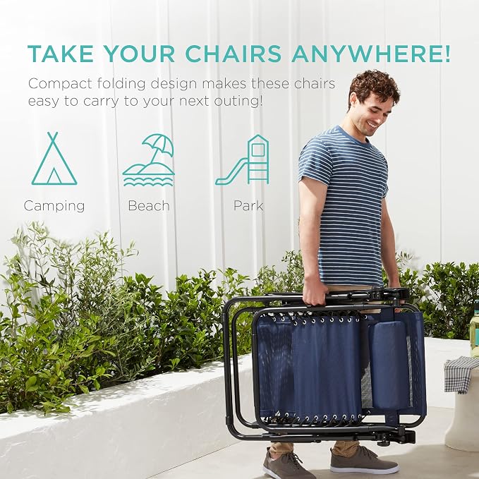 Best Choice Products Set of 2 Adjustable Steel Mesh Zero Gravity Lounge Chair - Image 5