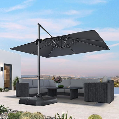 PURPLE LEAF Patio Cantilever Umbrella 10' x 13' Large Space by PURPLELEAF