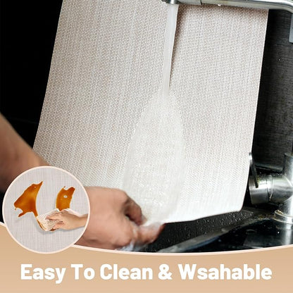 Placemats Set of 6，Non-Slip PVC Weave Table Mats Easy to Clean，Heat Resistant Place Mats for Kitchen Dining Table Decoration Indoor Outdoor，Beige White