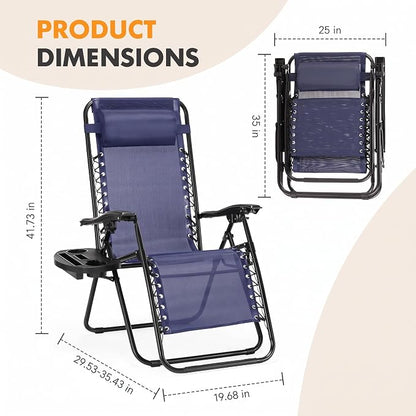 NEWBULIG Zero Gravity Chairs Set of 2, Lounge Chair Folding Portable Adjustable - Image 3