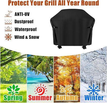 48 Inch Grill Cover, Fits for Weber Char-Broil Nexgrill Brinkmann and All Popular Brand Grills Heavy Duty Waterproof Windproof BBQ Cover