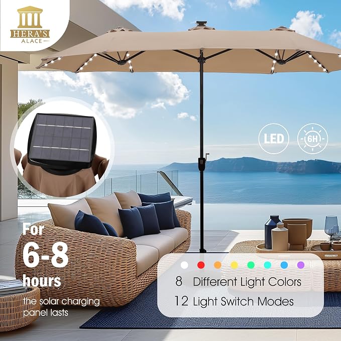 HERA'S PALACE 13 ft Patio Umbrella - Image 3