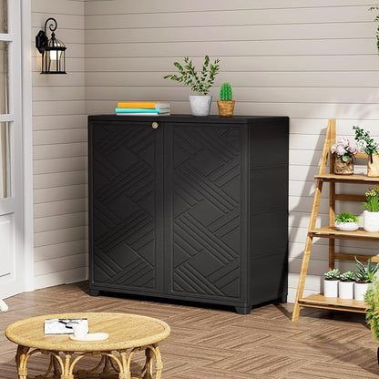 ZZM Indoor/Outdoor Storage Cabinet Waterproof, All Weather Outdoor Storage - Image 5