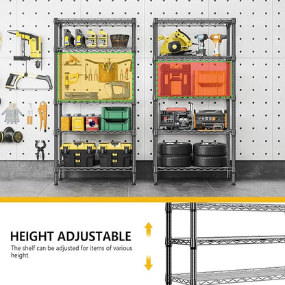 M MZG 1250 lbs 5 Tier Shelf Metal Storage Shelves Shelving Wire Rack Heavy Duty - Image 6
