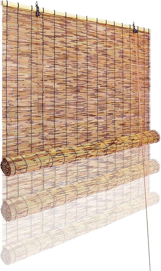 Reed Curtain, Bamboo Light Filtering Roller Shades by Tgzwme