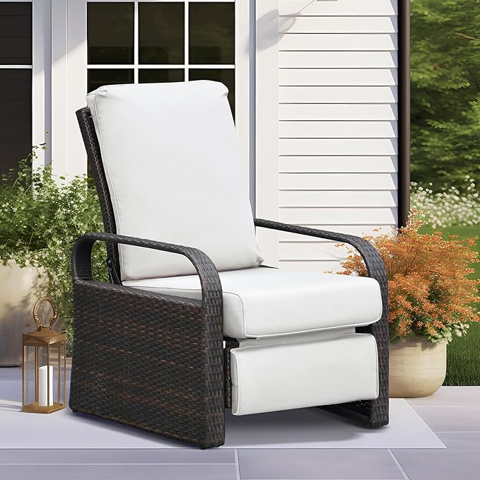 Outdoor Recliner, Aluminum Frame Patio Chaise Lounge Chairs - Image 3