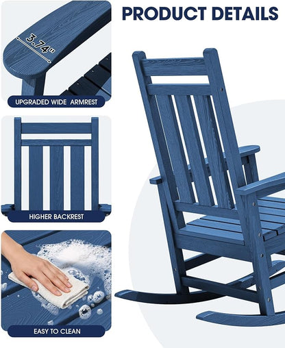 Oversized Outdoor Rocking Chair, HDPE Patio Rockers - Image 6
