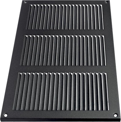 Repa Market 12x8 Inch Air Vent Cover/Anthracite Galvanized Steel Louvered Grill Cover with Mesh Screen/Wall or Ceiling Vent/Durable Flush Mount HVAC Register for Indoor and Outdoor Ventilation
