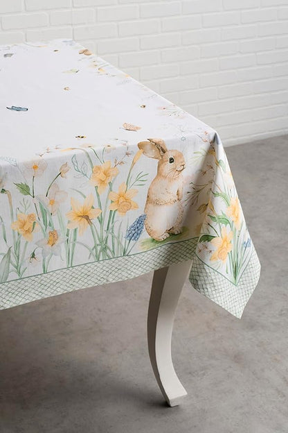 Maison d' Hermine Table Cloth Rectangle Table 100% Cotton 60 x 108 Inches Tablecloth Reusable Decorative for Dining Room, Farmhouse, Home, Party, Festive & Wedding Spring Summer - Easter Dew