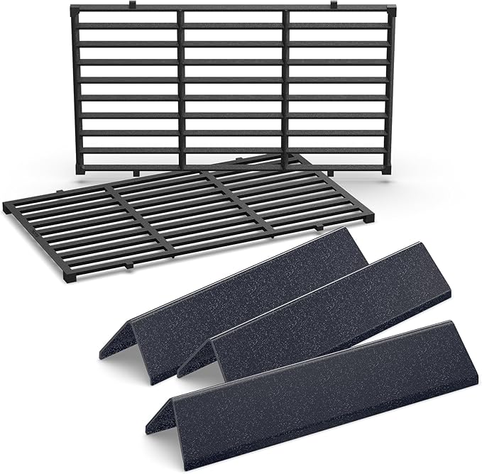 QuliMetal 7637 7635 Grill Replacements for Weber Spirit E210, E220, S210, S215, Spirit 200 & GS4 Spirit II E210, Spirit II E220 Series with Front-Mounted Control, 15.3" Flavorizer Bars & 17.5" Grates