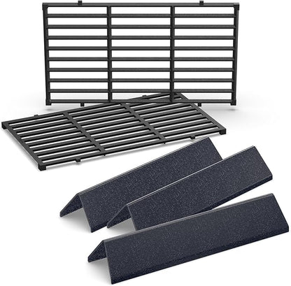 QuliMetal 7637 7635 Grill Replacements for Weber Spirit E210, E220, S210, S215, Spirit 200 & GS4 Spirit II E210, Spirit II E220 Series with Front-Mounted Control, 15.3" Flavorizer Bars & 17.5" Grates
