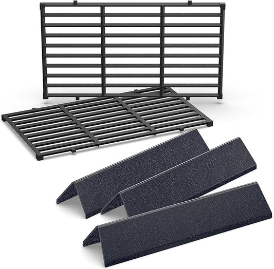 QuliMetal 7637 7635 Grill Replacements for Weber Spirit E210, E220, S210, S215, Spirit 200 & GS4 Spirit II E210, Spirit II E220 Series with Front-Mounted Control, 15.3" Flavorizer Bars & 17.5" Grates