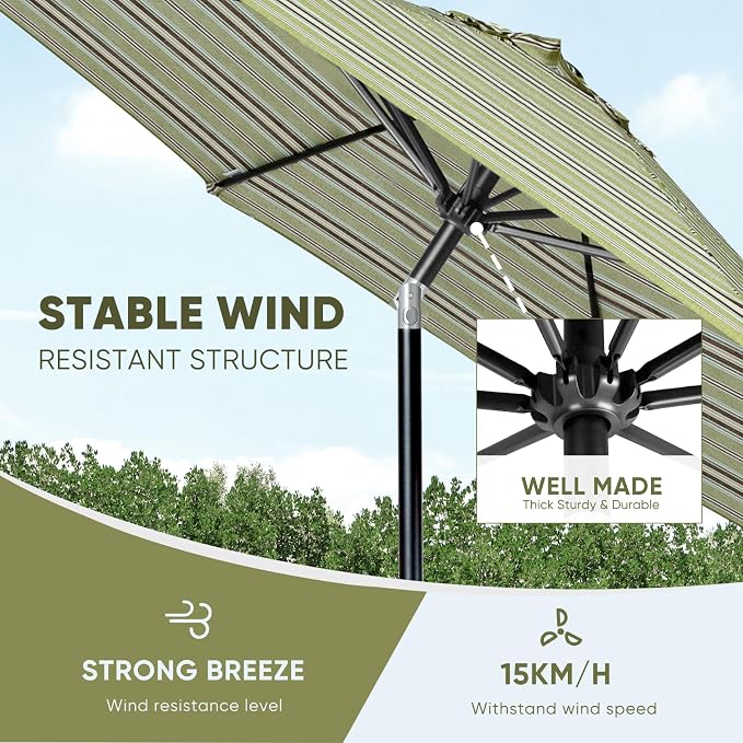 Tempera Patio Market Outdoor Table Umbrella - Image 5