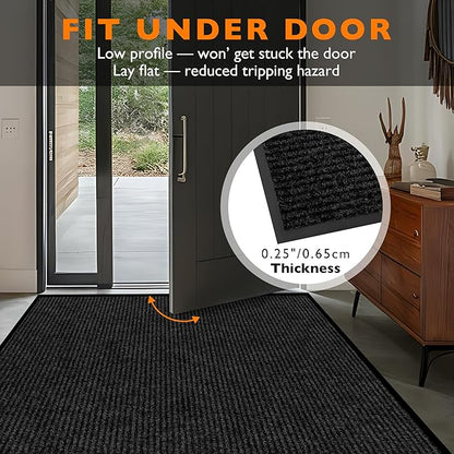 Custom Size Extra Large Front Door Mat, 2FT x 8FT Indoor Outdoor Entrance Commercial Floor Mat, Heavy Duty Dirt Trapper Doormat for Entryway Welcome Mat, Low Profile, Non-Slip, Waterproof