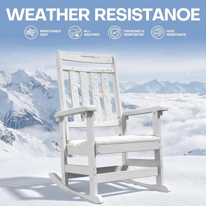 Oversized HDPE Outdoor Rocking Chair Set of 2, All-Weather, Extra Large & Extra - Image 4