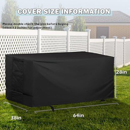 Rectangular Outdoor Table Cover Weatherproof, 64 Inch Patio Table Cover for Outdoor Dining Table, Waterproof Patio Furniture Cover for Outside Bar Table