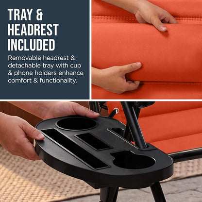 Best Choice Products Oversized Padded Zero Gravity Chair w/Canopy Headrest Cup - Image 9