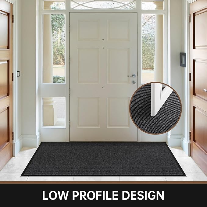Front Door Mat, 72" x 48" Heavy Duty Indoor Outdoor Doormat, Non-Slip Welcome Mats for Entryway, Rubber Backing Low Profile Commercial Door Mats