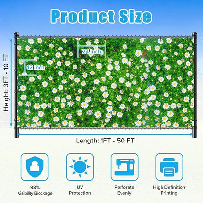UPGRADE Custom Scenic Privacy Fence Screen for Outdoor Full-Color Printed Fence Cover with PVC Mesh UV Resistant, Weatherproof Perfect for Garden, Balcony, Backyard