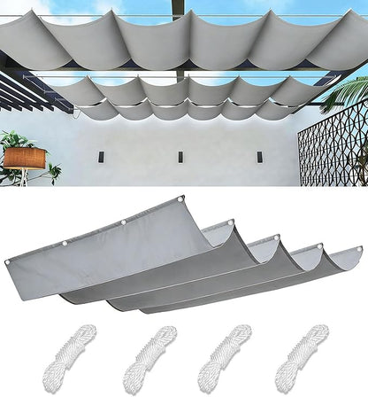 Retractable Waterproof Wave Sun Shade Canopy Pergola Cover Shade Sail Awning by WoaceSunShadeSail