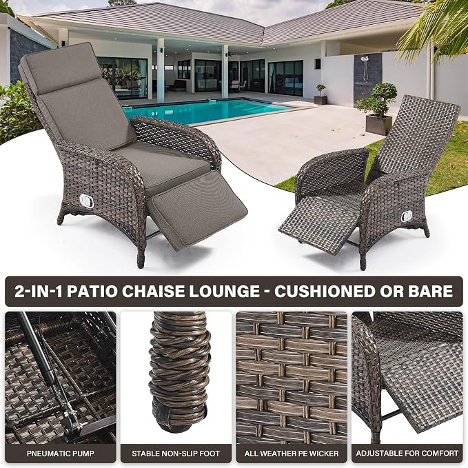 7 Piece Wicker Patio Furniture Set - Image 8