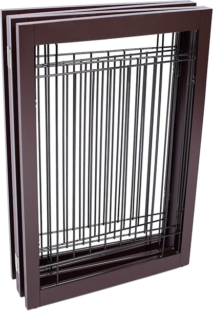 Internet's Best Traditional Wire Dog Gate - 4 Panel - 30" Tall - Espresso