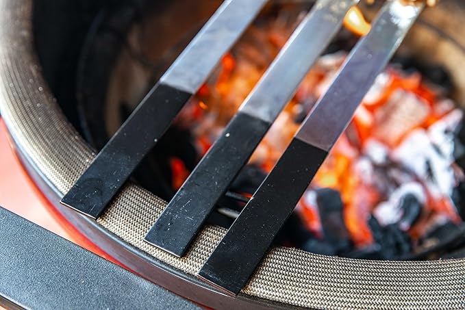 1” Wide Flat Cast Iron Skewers (Set of 5) – Heavy-Duty BBQ Sticks in 22”, 27”, 32” – Koobideh, Tandoori, Kebab Grilling – With Storage Bag – By India’s BBQ (22 inches)