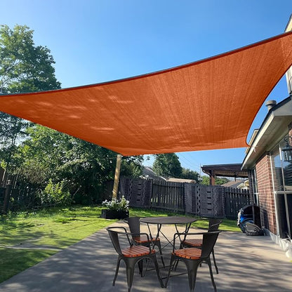 Sun Shade Sail 10'x11' Terra Red Rectangle Custom Size | 95% UV Block, Cooling by SUNLAX