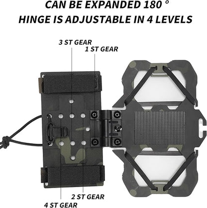 Tactical Phone Holder Available in Full Size Plate Carrier Phone Mount Adjust Nylon Molle Phones Holder for Tactical,Car,Office (MCBK)