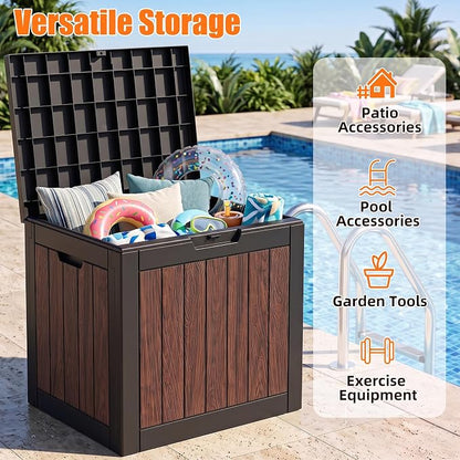 40 Gallon Outdoor Deck Box, Lockable Waterproof Resin Storage Container - Image 5