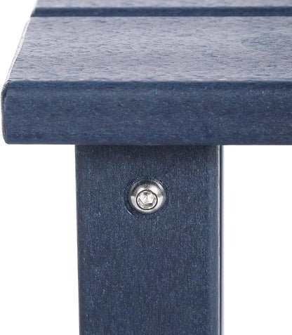 Costaelm Kids Outdoor Side Table, Small Patio HDPE Adirondack Square Table, Porch End Table for Outside Pool Garden, Navy Blue