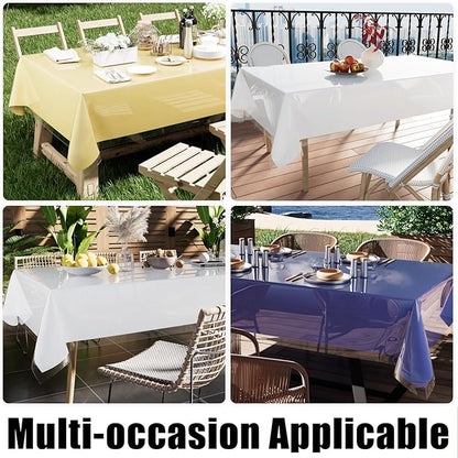 Smiry Rectangle Table Cloth 54x78 Inch, Waterproof Wipeable Vinyl Tablecloths Protector, Oil Spill Proof Plastic Table Cover for Dining, Picnic, Camping, Outdoor, Clear