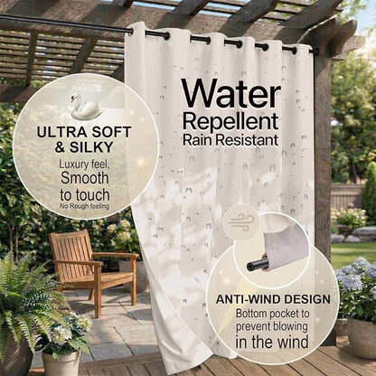 Outdoor Patio Curtain Waterproof Darkening Thermal Insulated Indoor Curtains - Image 4
