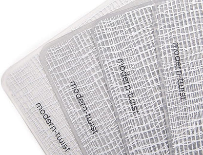 modern-twist 14 x 16 Silicone Placemat, BPA, PVC-Free Table Mat, Dishwasher Safe, Linen Print in Silver, Pack of 1